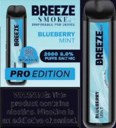 Breeze Pro Blueberry Mint disposable vape