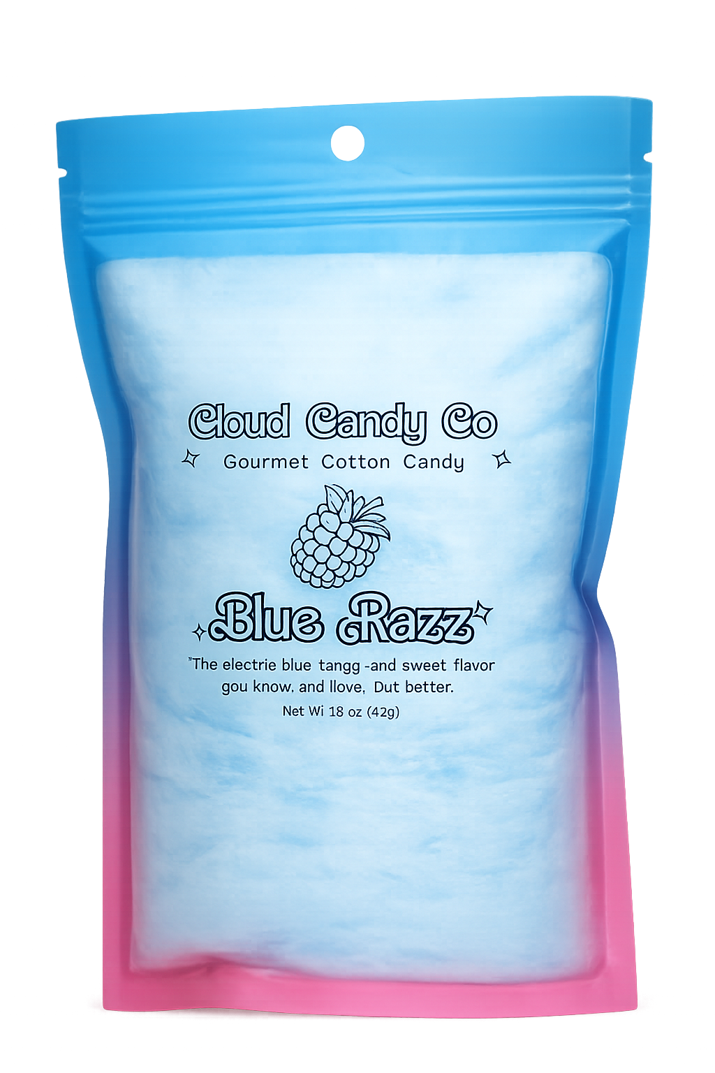 Cloud Candy Co Blue Razz cotton candy