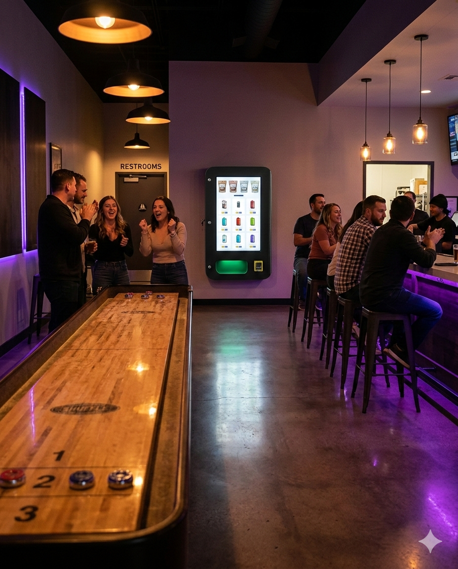 Venue restroom hallway placement